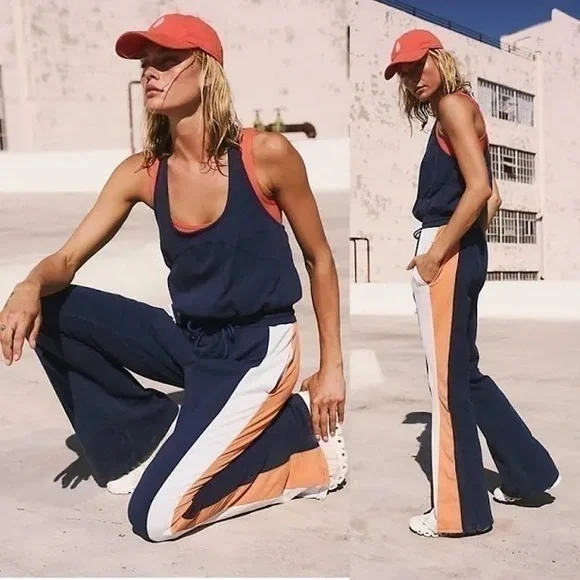 FREE PEOPLE Indigo New Flow Flare Onesie - Picture 1 of 11